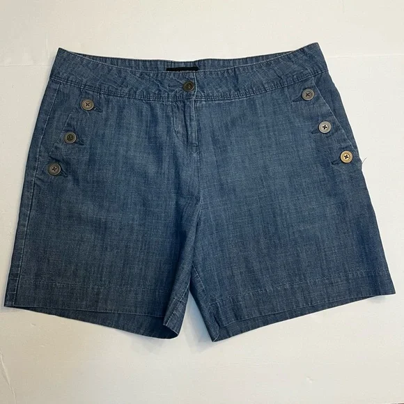 The Limited Dark Chambray Blue Short Size 8 - Picture 1 of 10
